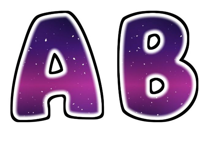 Galaxy Glow Bubble Letters | Bulletin Board Letters | Classroom Display Pack