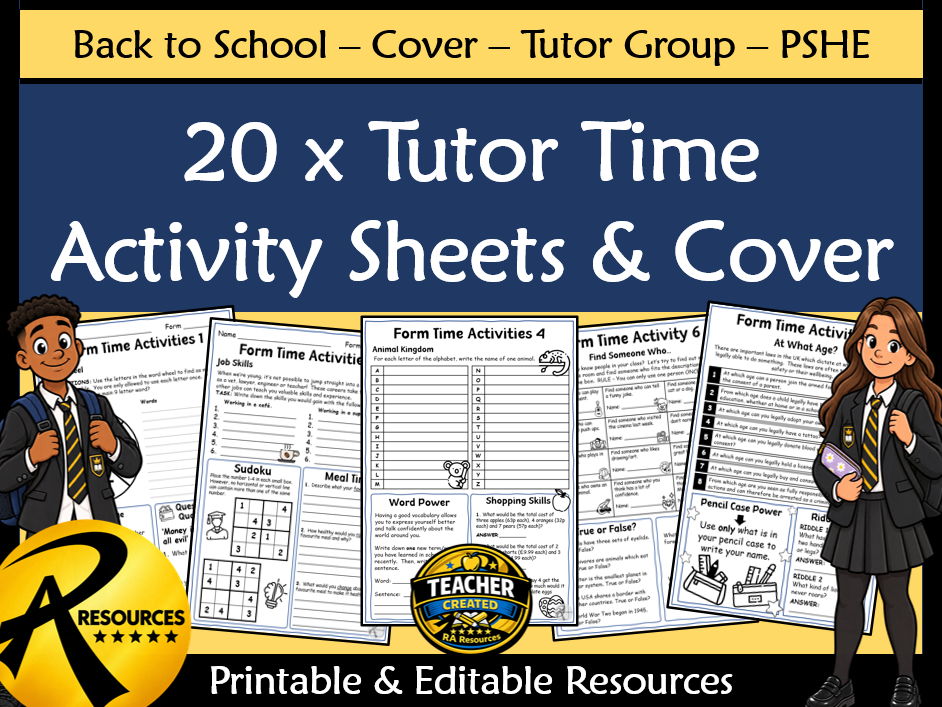 Back to School - Tutor / Form Time Activities - Cover