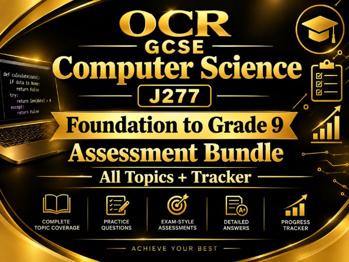 OCR GCSE Computer Science J277 | Foundation to Grade 9 Assessment Bundle | All Topics + Tracker