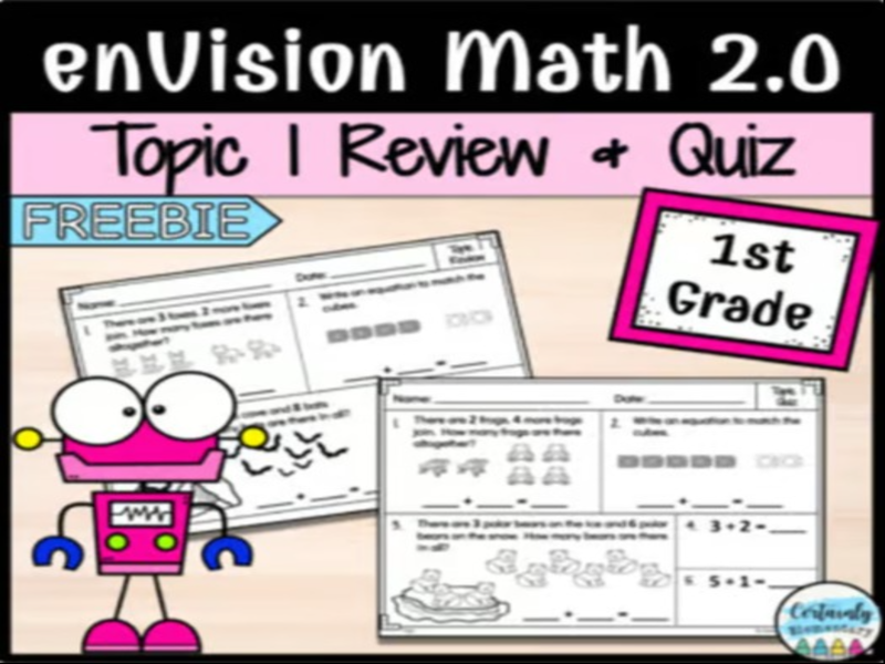 FREE enVision Math 2.0 | 1st Grade Topic 1: Review and Quiz