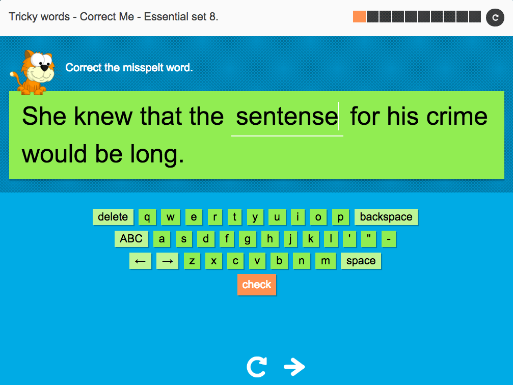 Tricky Words Spelling Interactive Exercise 8 - Essential Level - KS3 Spag