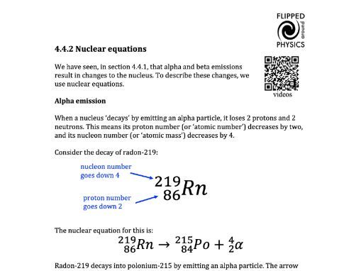 Nuclear equations