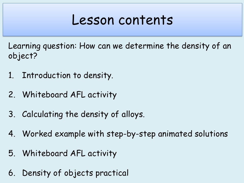 AQA (A Level) 11.1 Density