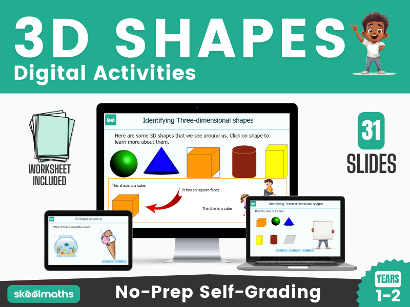 3D Shapes - Year 1 Interactive Digital Activities