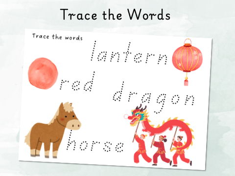 Chinese/Lunar New Year - Trace the Words
