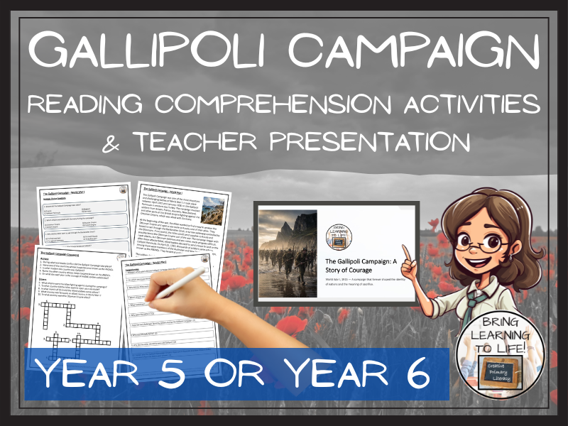 Gallipoli Campaign Reading Comprehension Activities | Year 5 or Year 6
