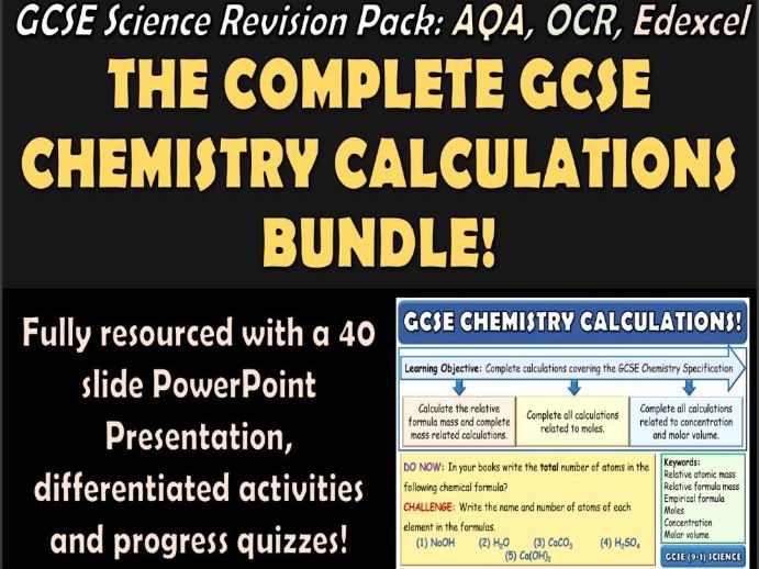 Calculations GCSE Chemistry Revision Bundle