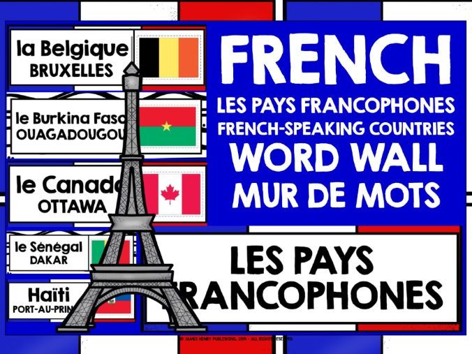 FRENCHSPEAKING COUNTRIES WORD WALL Teaching Resources