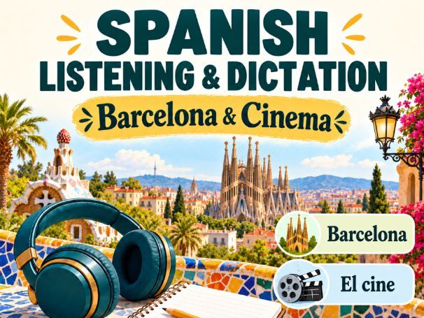Spanish Listening & Dictation Practice: Barcelona and Cinema