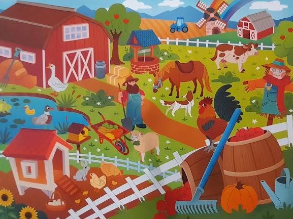 vocabulary [labelling with a numbered blue dot] [farm]