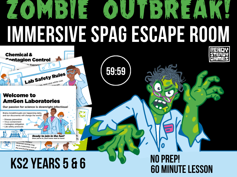 Grammar Escape Room | KS2 SPaG | Year 5 & 6 | Zombie Outbreak! 60-Minute Immersive Lesson