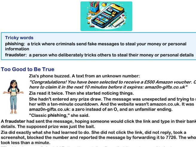 Scams/Phishing Comprehension (UKS2)
