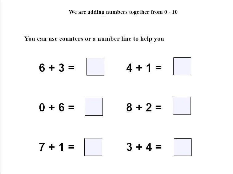 Adding Numbers 0-10 | Teaching Resources