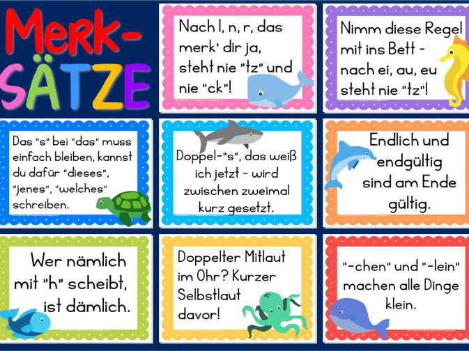 German mnemonic- Deutsche Eselsbrücken und Merksätze