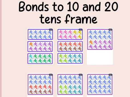 Number bonds to 10 and 20- tens frames- Maths- continuous provision