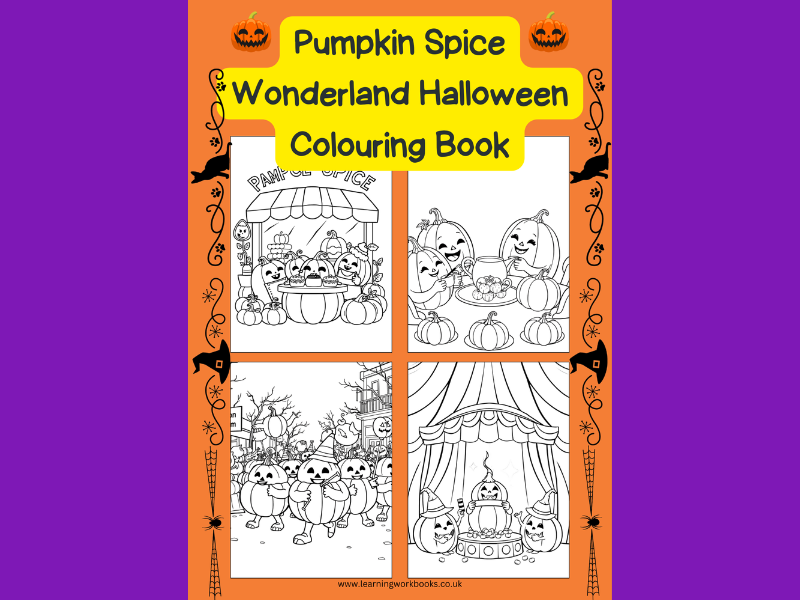 Pumpkin Spice Wonderland Halloween Colouring Book