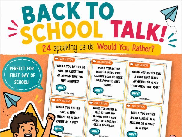 Back to School Talk! –Would You Rather? | ESL Icebreaker Speaking Activity