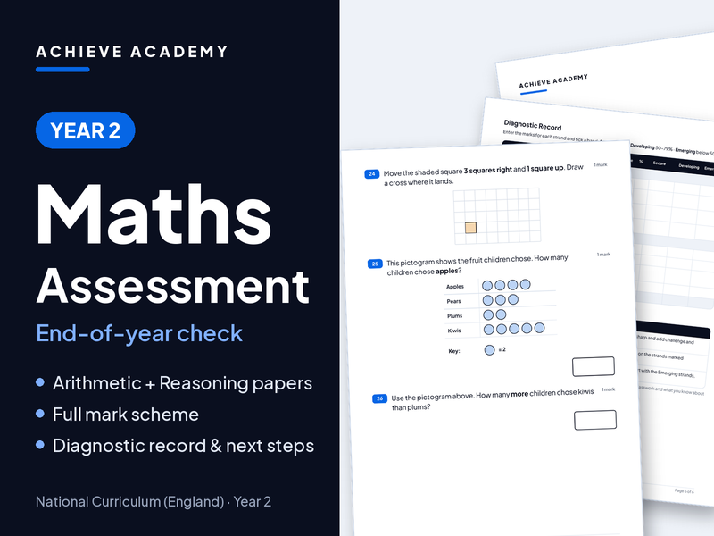 Year 2 Maths Assessment – End-of-Year Test with Mark Scheme