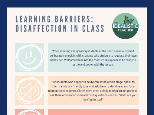 T&L Learning Barriers & Solutions: Practical Tool