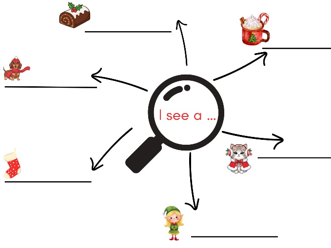 Christmas “What Can You See?” CVC Word Search & Write Sheet