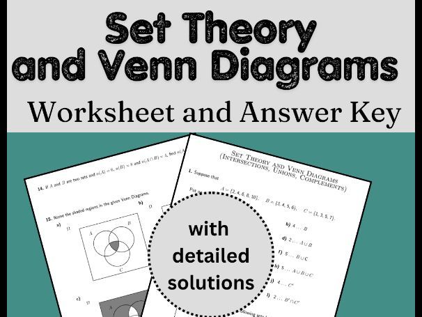 Set Theory and Venn Diagrams Worksheet and Answer Key