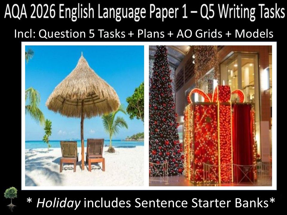 Two Q5 Writing Tasks AQA 2026 English Language Paper 1 | Plans, AO Grids, Models