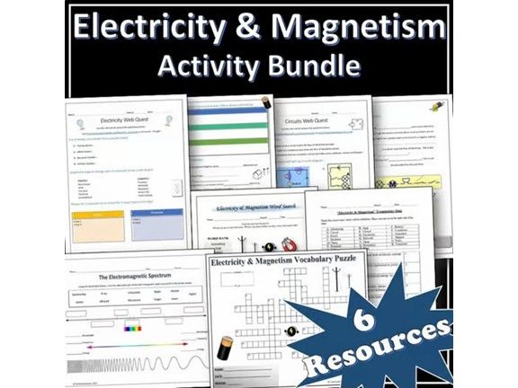Electricity & Magnetism Activity Bundle | Webquests | Puzzles | EDITABLE