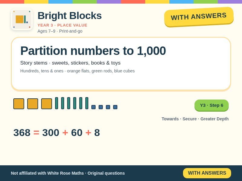 Year 3 Place Value Autumn Block 1 — Partition Numbers to 1,000 Worksheets with Answers