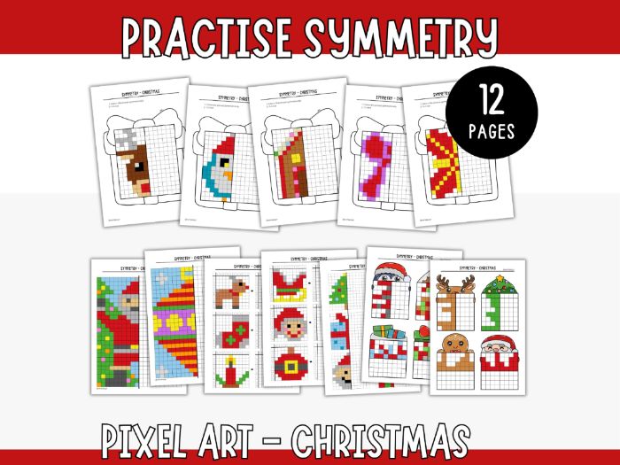 Symmetry Pixel Pictures - Christmas