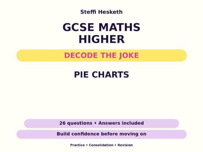 Pie Charts | GCSE Decode the Joke + Answers