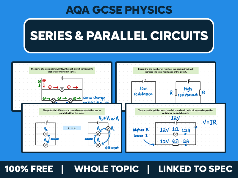 GCSE AQA Physics Lessons - Series and Parallel Circuits - Whole Topic Pack