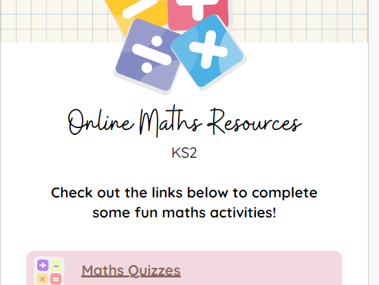 Key Stage 2 Online Maths Resources Links Games and Activities