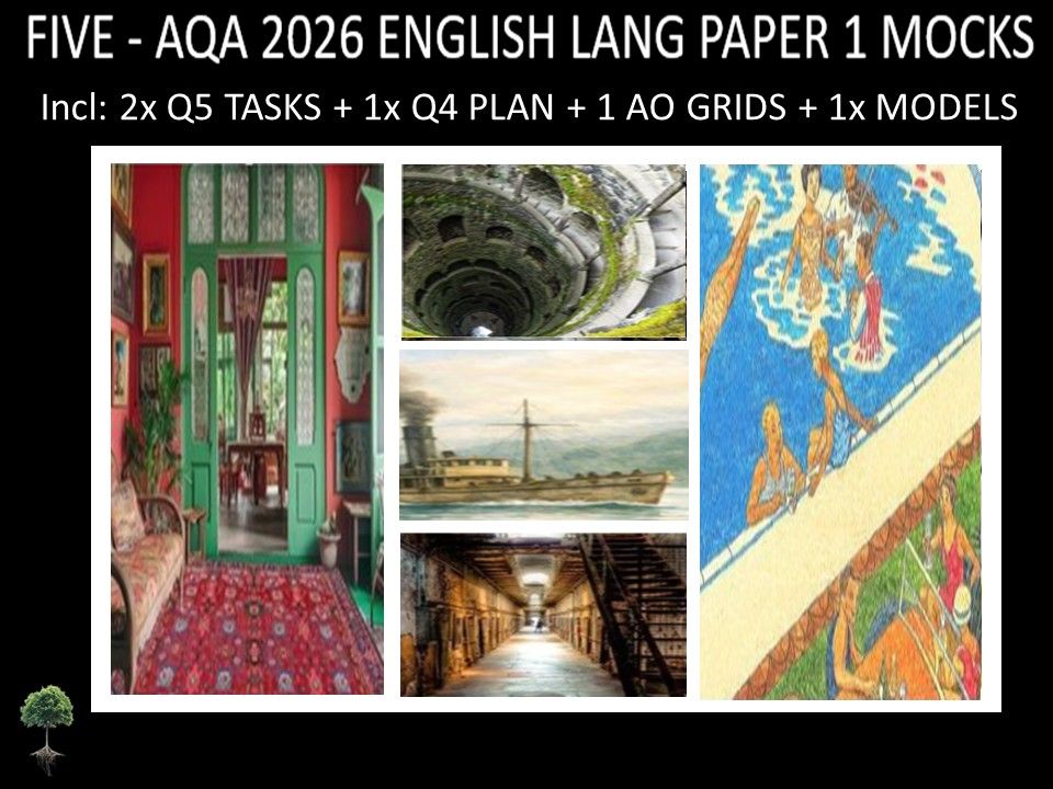 FIVE - AQA PAPER 1 | 2026 FULL MOCKS | Q5 TASKS | Q4 PLAN |AO GRIDS | MODELS