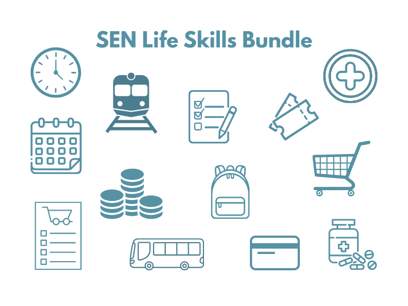 SEN Life Skills Bundle – Organisation, Travel, Budgeting & Medicine Labels