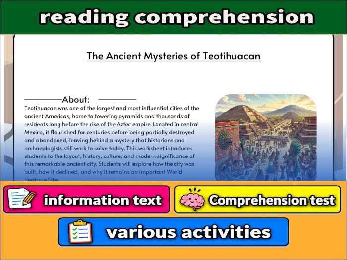 The Ancient Mysteries of Teotihuacan & Comprehension Test