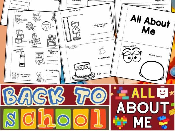 All About Me Poster Activities Mini Book First Day Of Back To School Worksheets