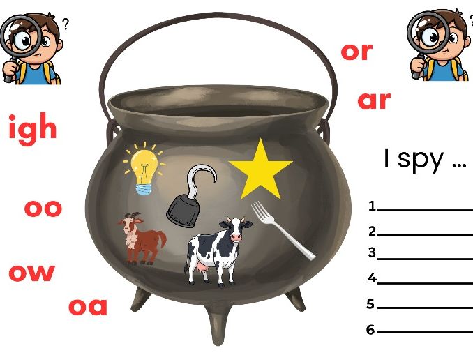 I Spy CVC Words – Phase 3 Phonics (3 Writing Sheets)