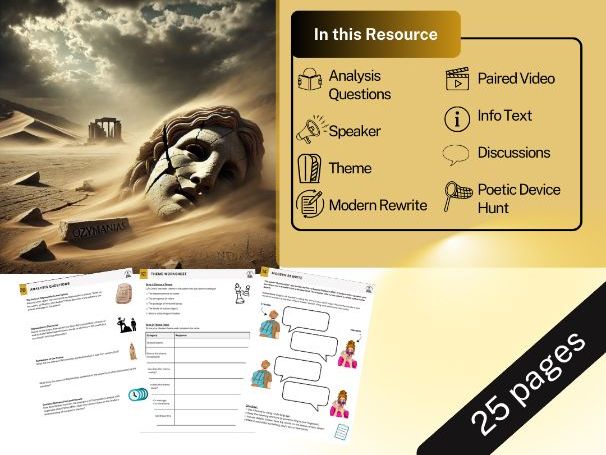 Ozymandias by Percy Bysshe Shelley - Lesson Plan - Poetic Device, Theme, Writing