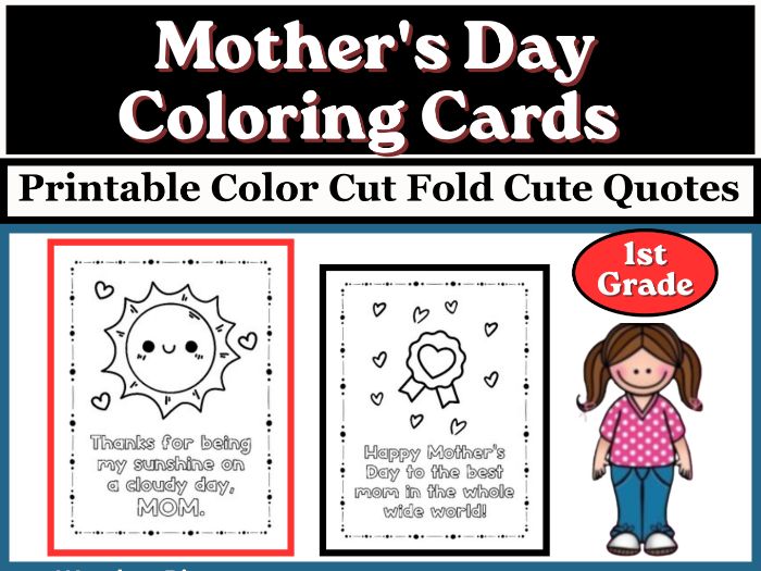 Mother's Day Coloring Cards