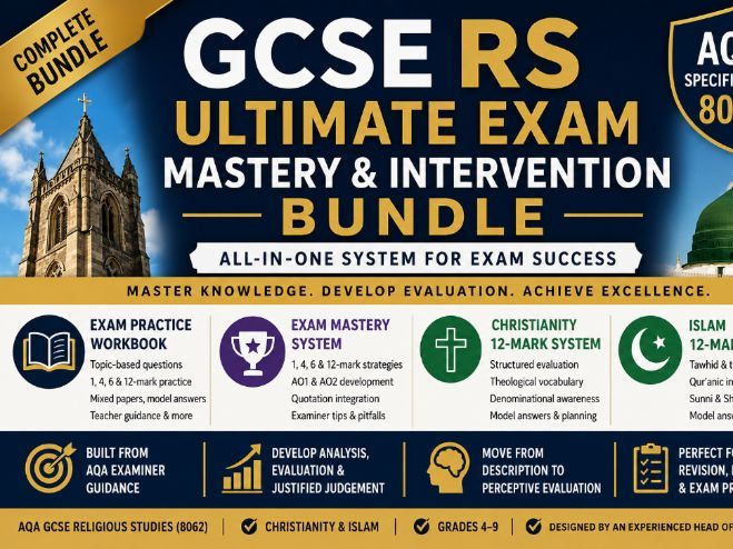 GCSE Religious Studies Ultimate Exam Mastery Bundle | AQA 8062 | Workbook, 12-Mark System