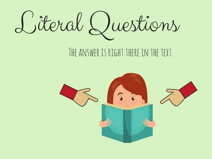 three types of question starters pupil resource literal