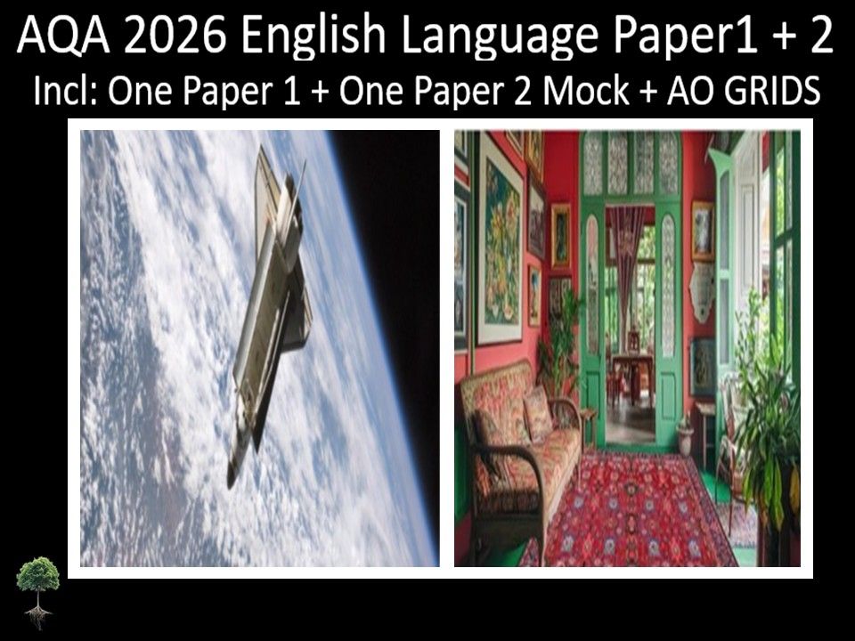 Two AQA 2026 GCSE English Language Paper 1 + 2 Mocks | AO GRIDS