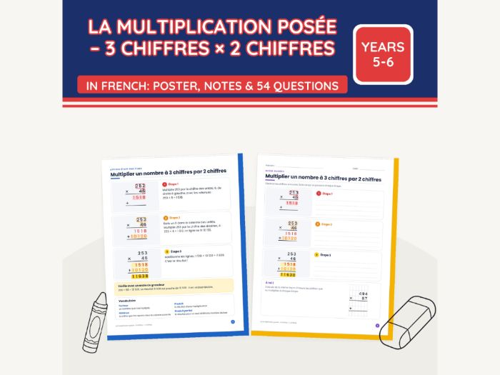 French Multiplication 3-Digit × 2-Digit