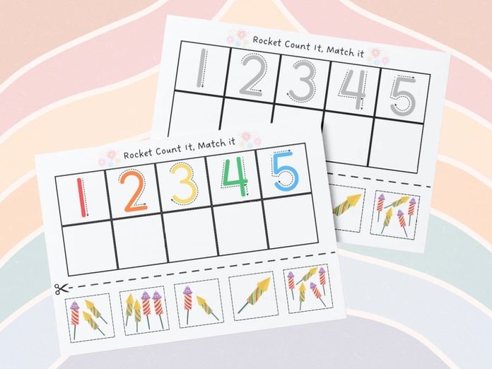 Bonfire Night - Maths Rocket Count it, Match It 1-5
