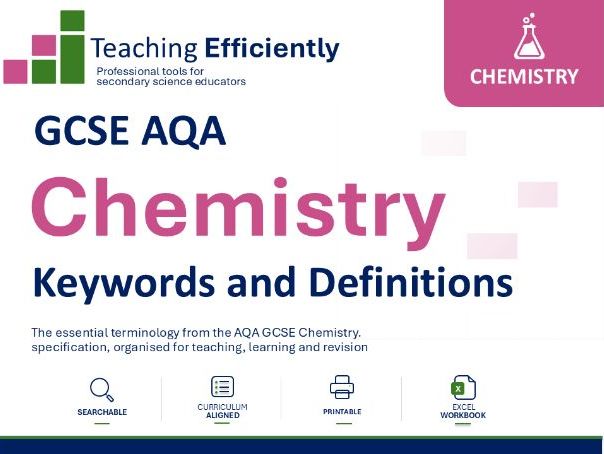 AQA GCSE Chemistry Keywords and Definitions (Excel)