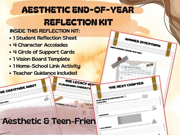 Title: Secondary End-of-Year Reflection & Character Kit (Years 8-11)