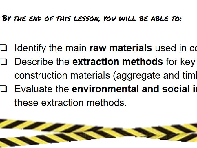 Construction Extraction of Raw Materials WJEC
