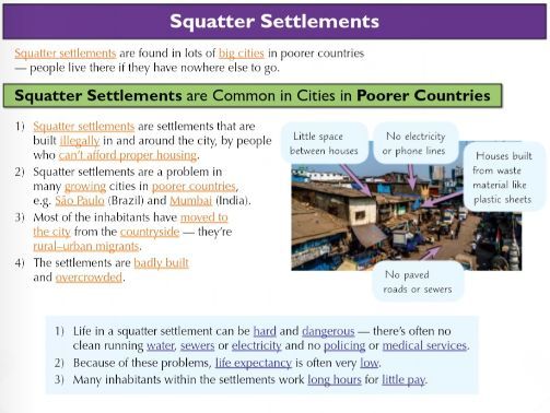 KS3 Urbanisation Reading and Questions