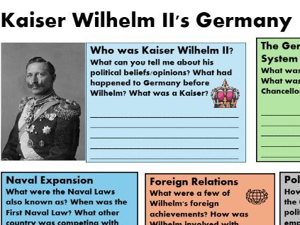 GCSE History Wilhelm II Map