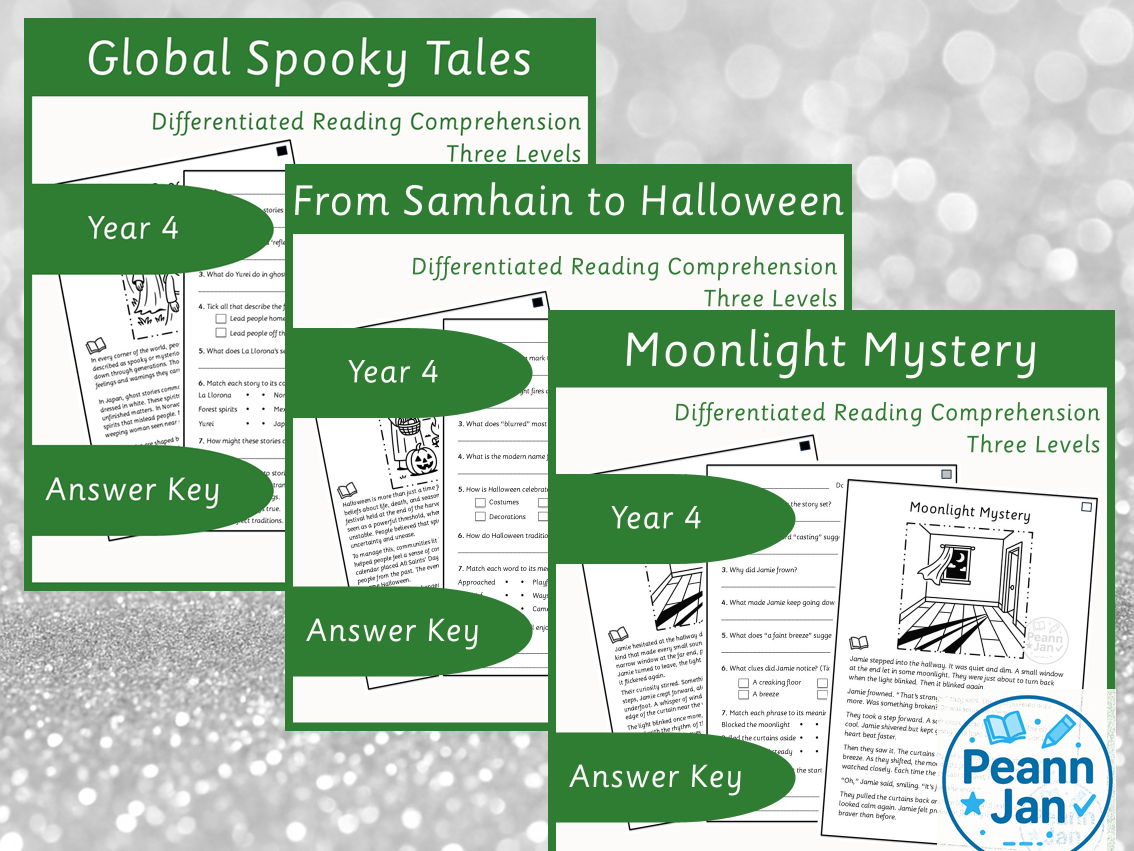 Year 4 Reading Comprehension - Halloween Bundle